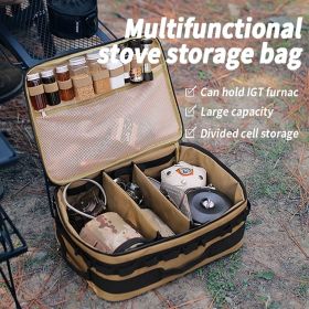 15L Outdoor Cookware Utensils Organizer Camping Gas Tank Storage Bags Portable Waterproof Bags Khaki